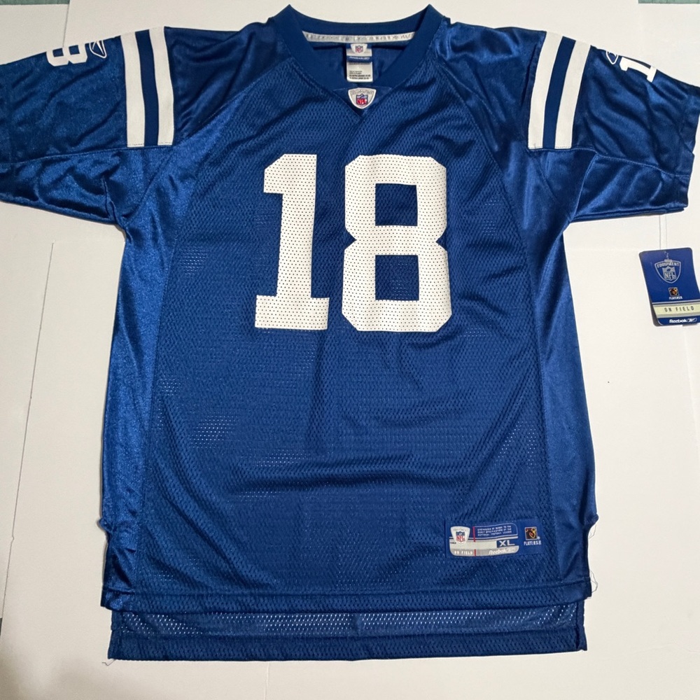 Reebok Peyton Manning Colts Blue NFL Equipment Jersey Boys